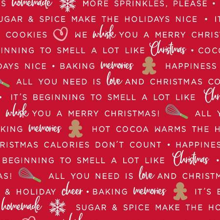 FQ Christmas Fabric Phrases Red