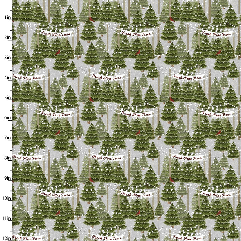 FQ Home for the Holidays Trees Grey - 18108-GRY