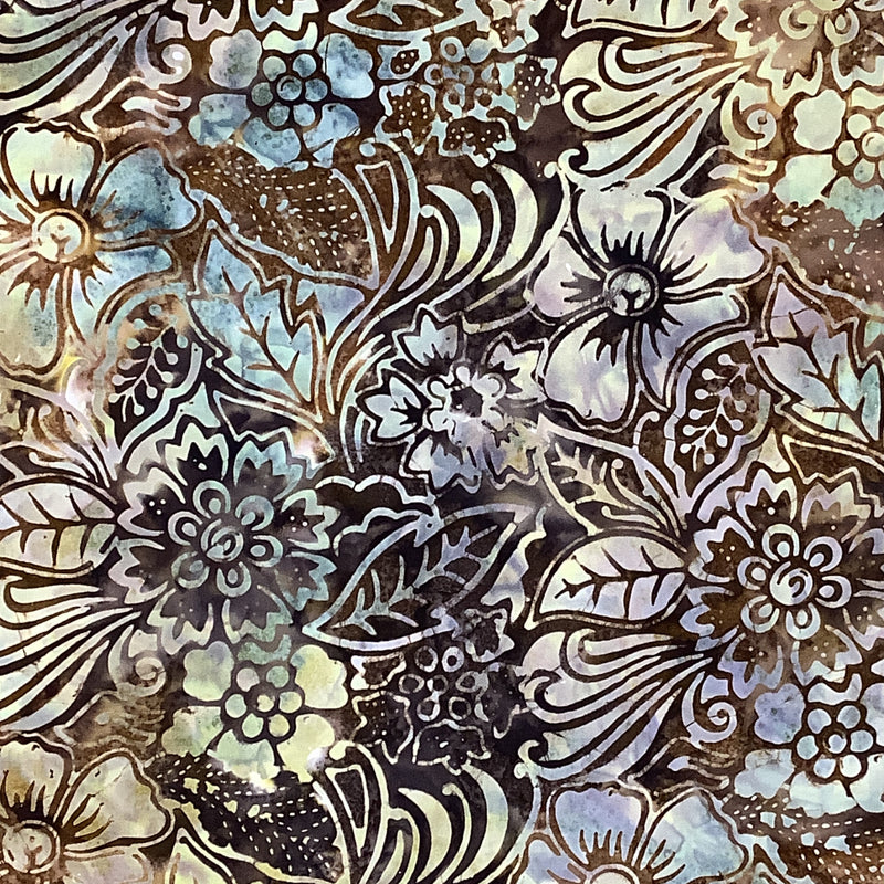 Batiks - Brown Floral Print