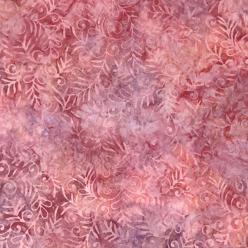 Batiks - Pink/Purple Leaf