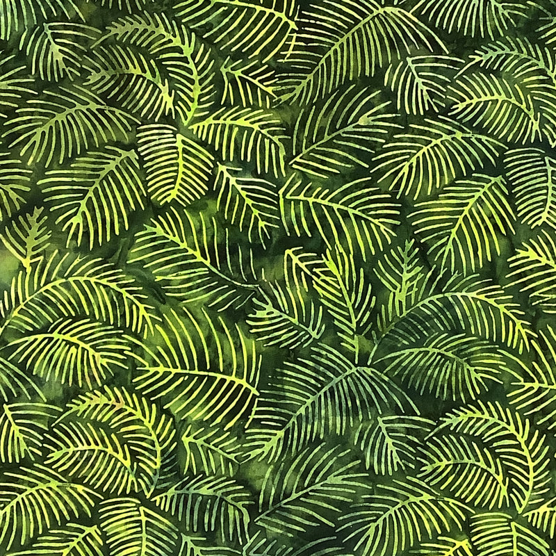 Batiks - Lime Green Leaf