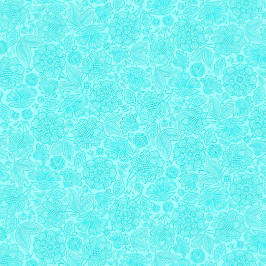 Indigo Garden Jacobean Toile Aqua