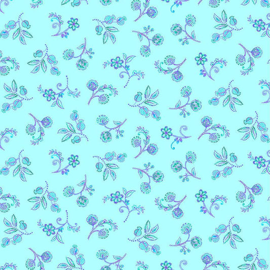 Indigo Garden Small Jacobeen Floral Aqua