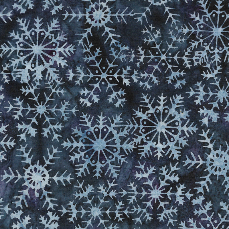 FQ Island Batik Blue Snowflakes