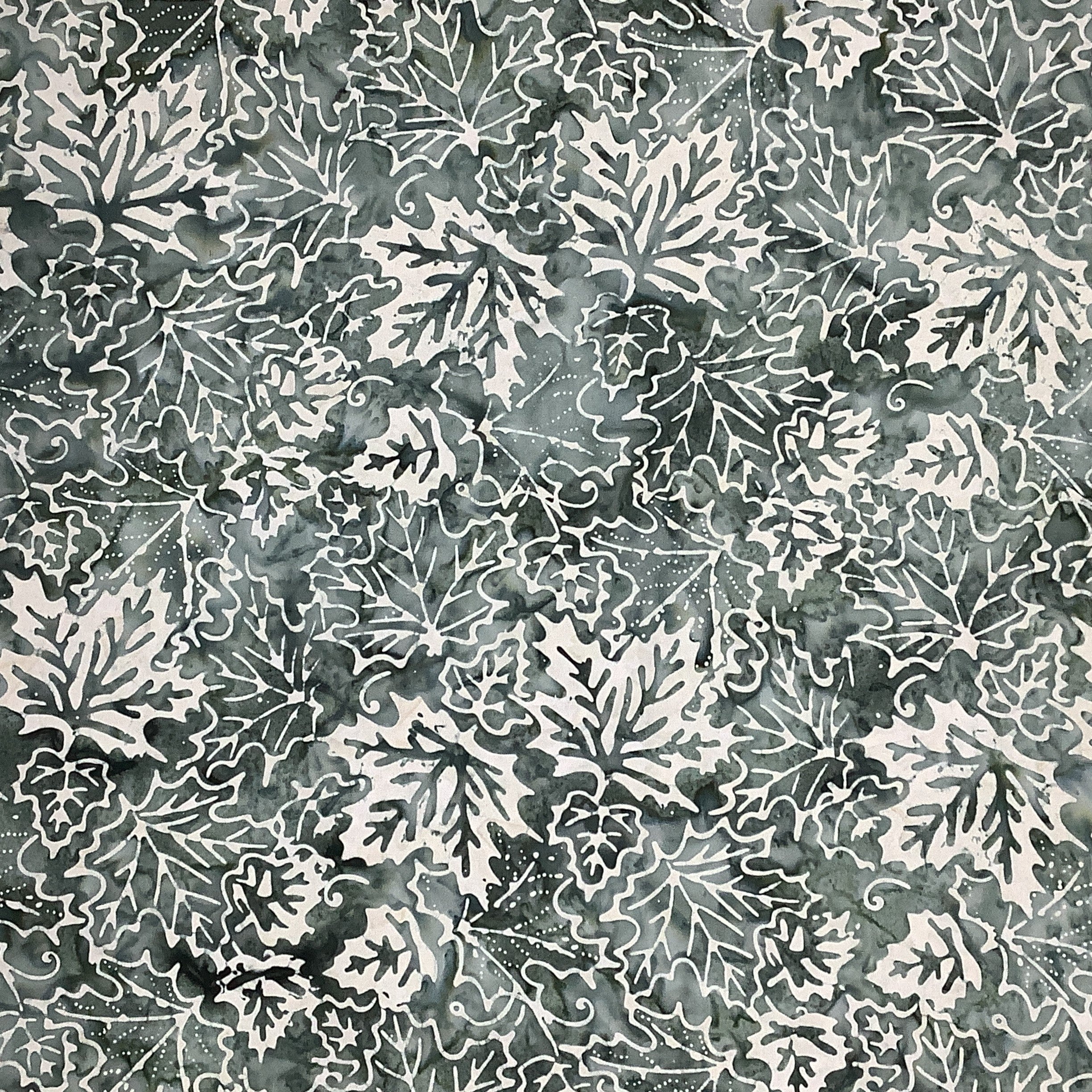 Batiks Grey Leaf