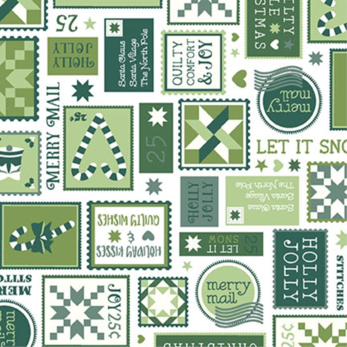 A Quilty Little Christmas Letters Green