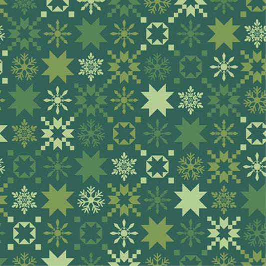 A Quilty Little Christmas Snowflake Green