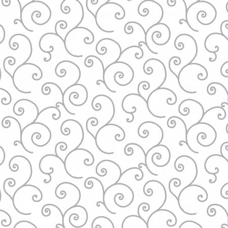 White Grey Scroll – The Quiltery