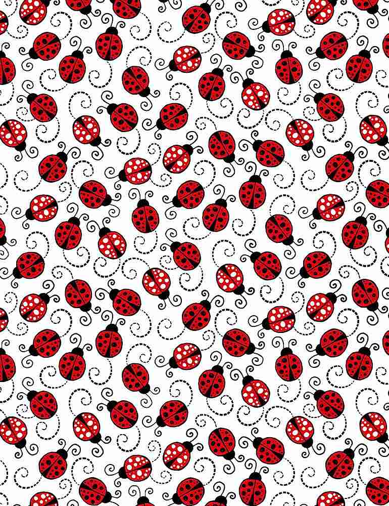 FQ Little Red Ladybugs - C7744-White