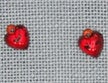Mill Hill Glass Treasures - V Sm Domed Heart Matte Bright Red (12077)