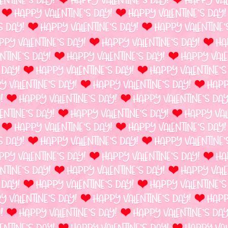 FQ Pink Happy Valentines Day Words - 9784-22