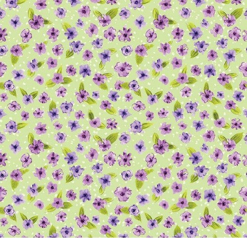 FQ Plum Petals Small Flowers Fern