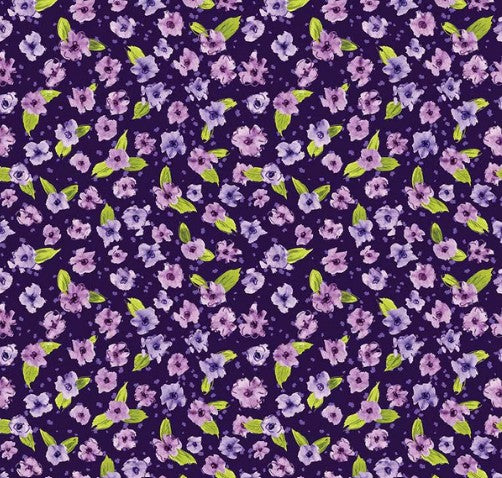 FQ Plum Petals Small Flowers Purple