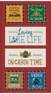 Loving Camp Life Red 24 inch Lake Panel