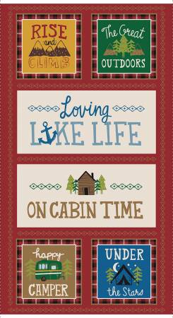 Loving Camp Life Red 24 inch Lake Panel