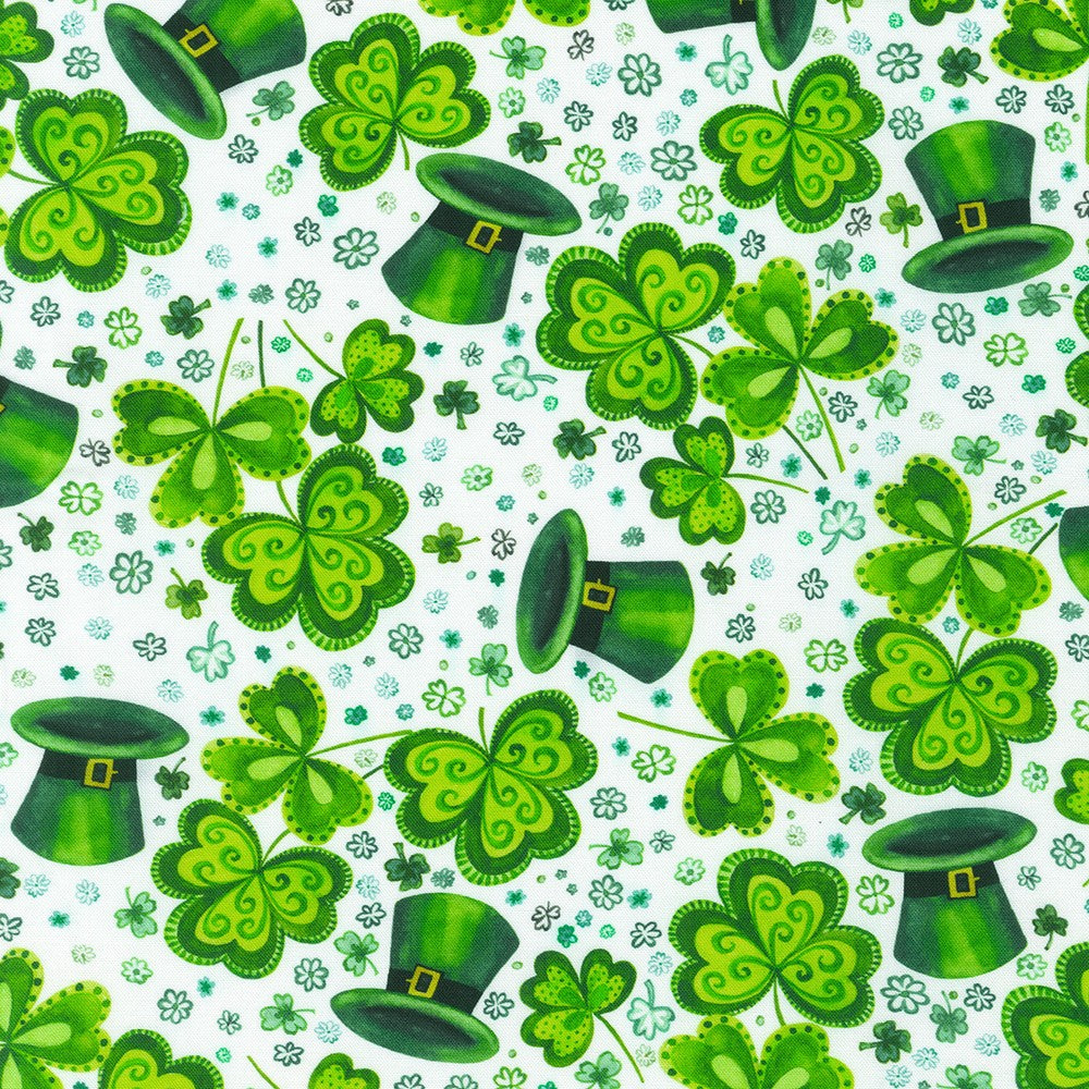 Lucky Day Clover Green Hats White