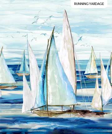 Sail Away Border Boats Panel