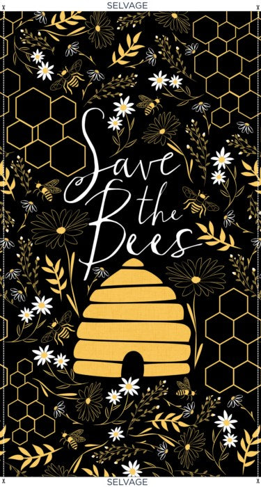 Save The Bees Panel Black
