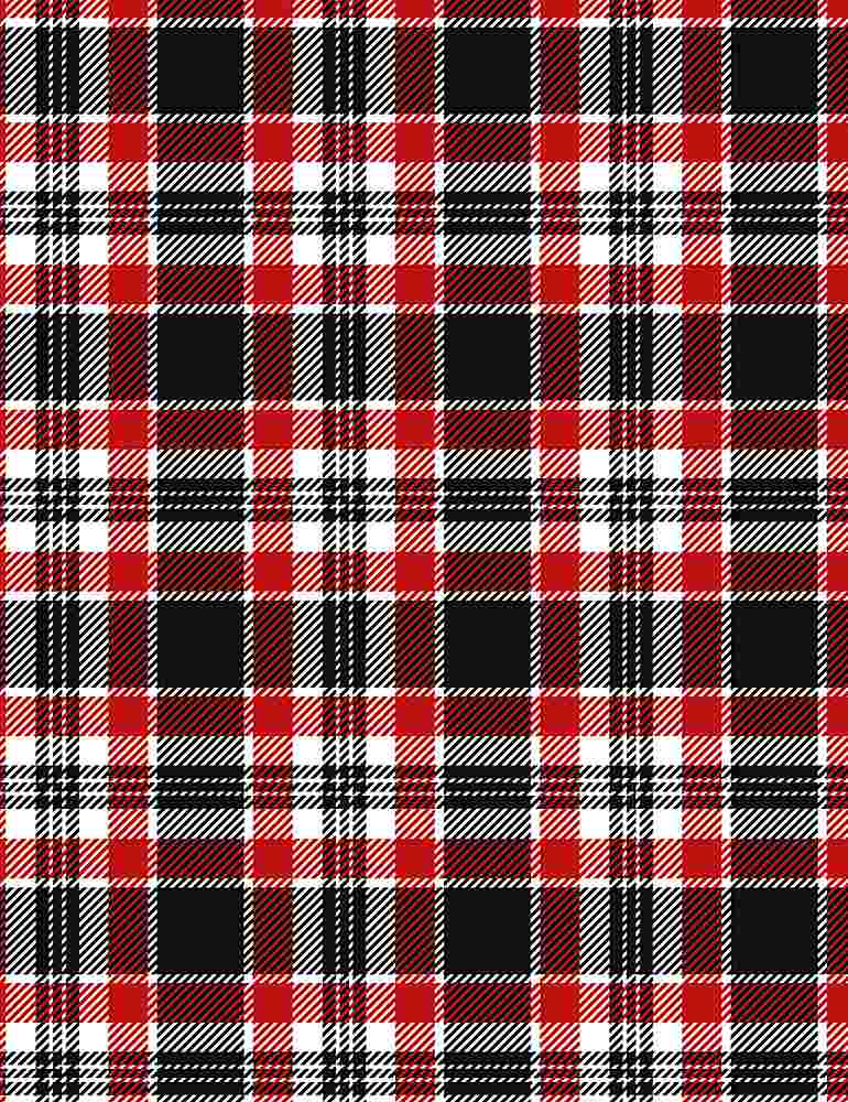 FQ Silent Night Holiday Plaid Red - C8469