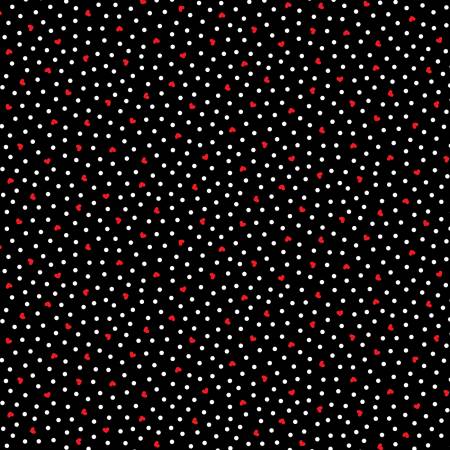 FQ Small Dots And Hearts - C8820-BLK