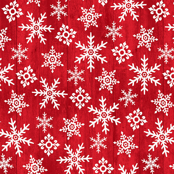 Snow Place Like Home Red Tossed Snowflakes