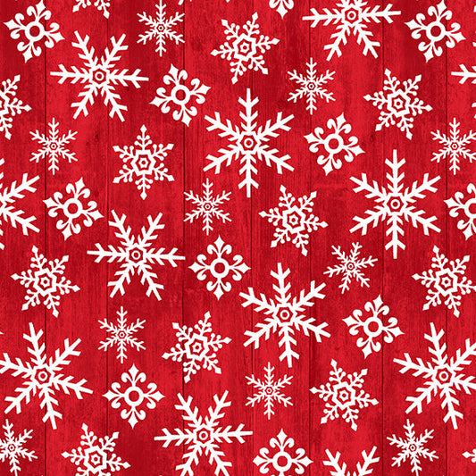 Snow Place Like Home Red Tossed Snowflakes