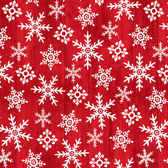 Snow Place Like Home Red Tossed Snowflakes - 5702-80