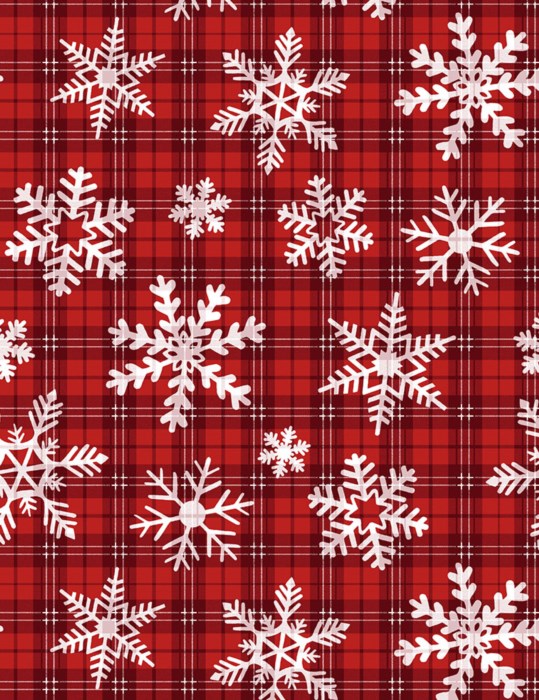 Softie Holiday Snowflakes on Plaid Red