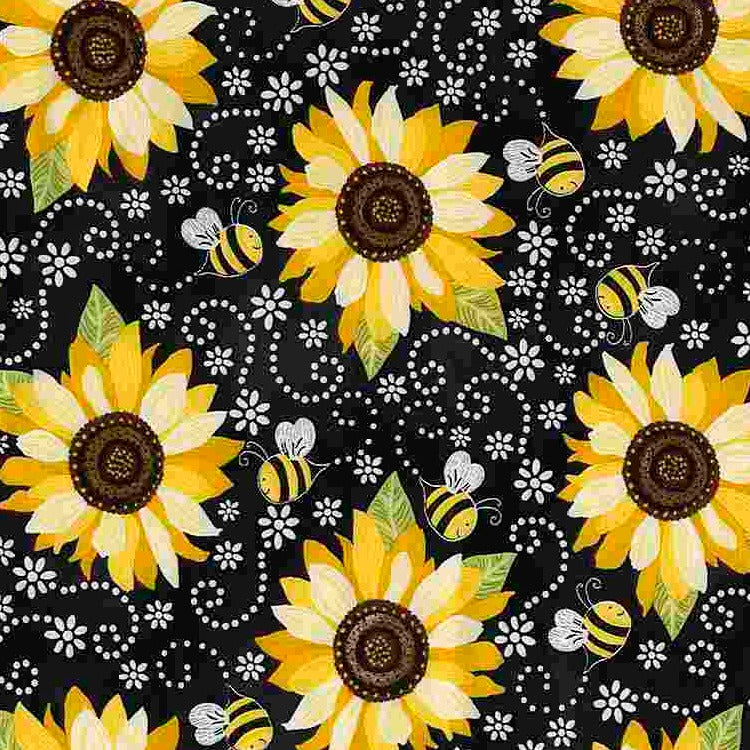 Sunflower & Bee Chalkboard - C5345-BLK