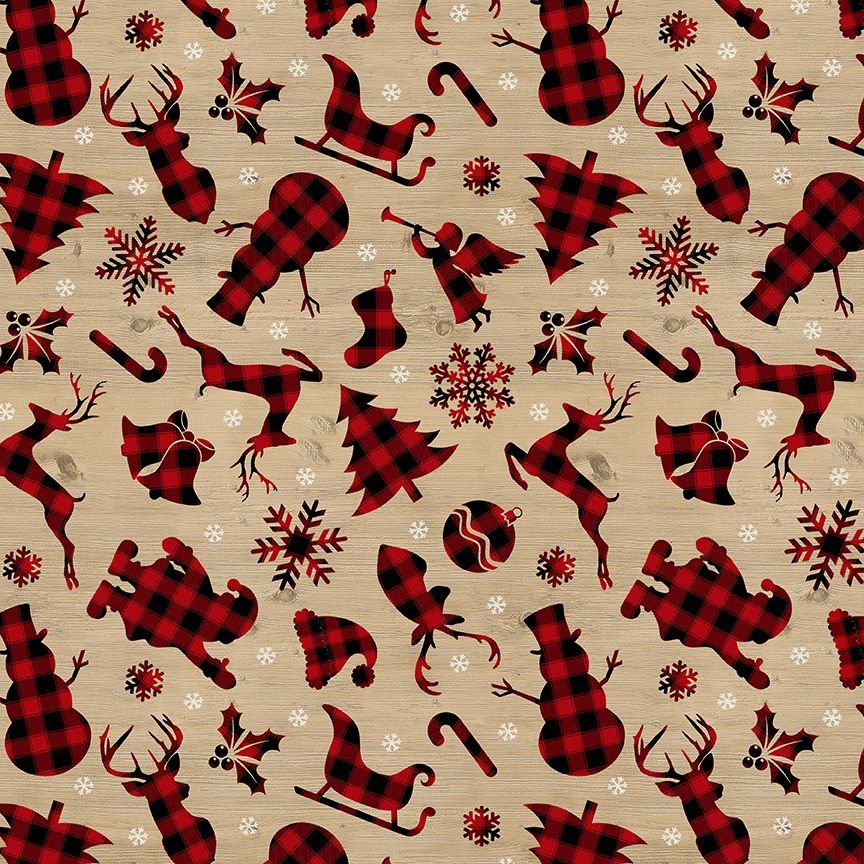 Softie Buffalo Plaid Christmas Images Wood