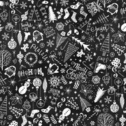 Assorted Christmas Chalkboard Black