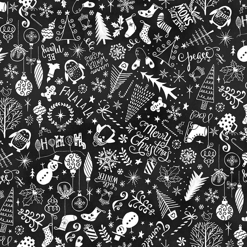 Assorted Christmas Chalkboard Black