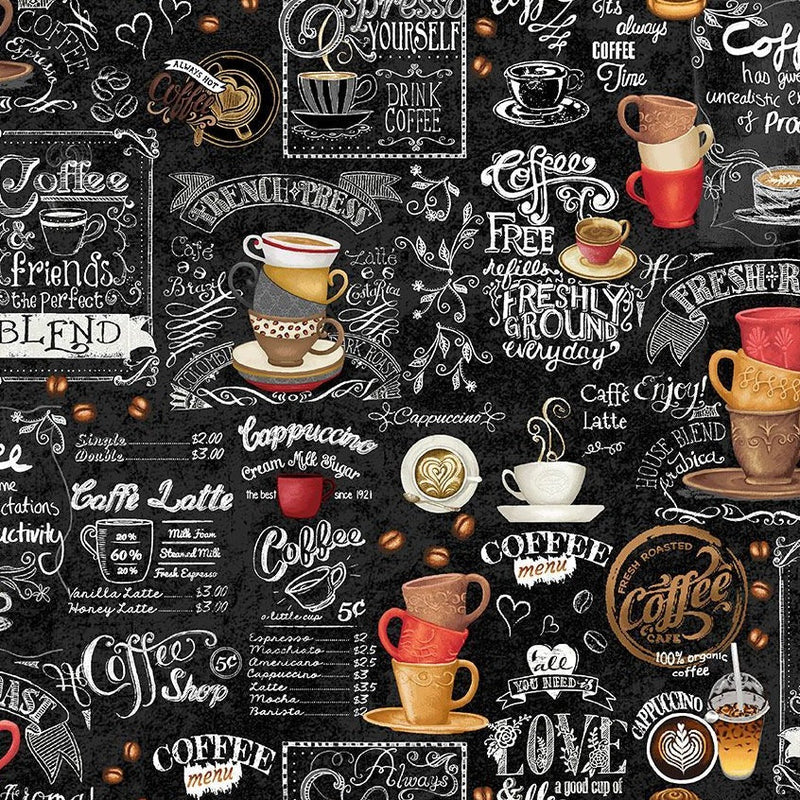 FQ Just Brew it  - Coffee Chalkboard - Black - CD2557