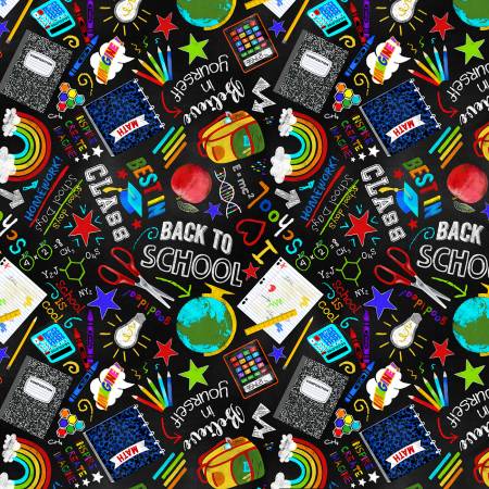 Black Back To School Chalk Print