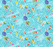 Pool Party Pool Words and Icon Blue