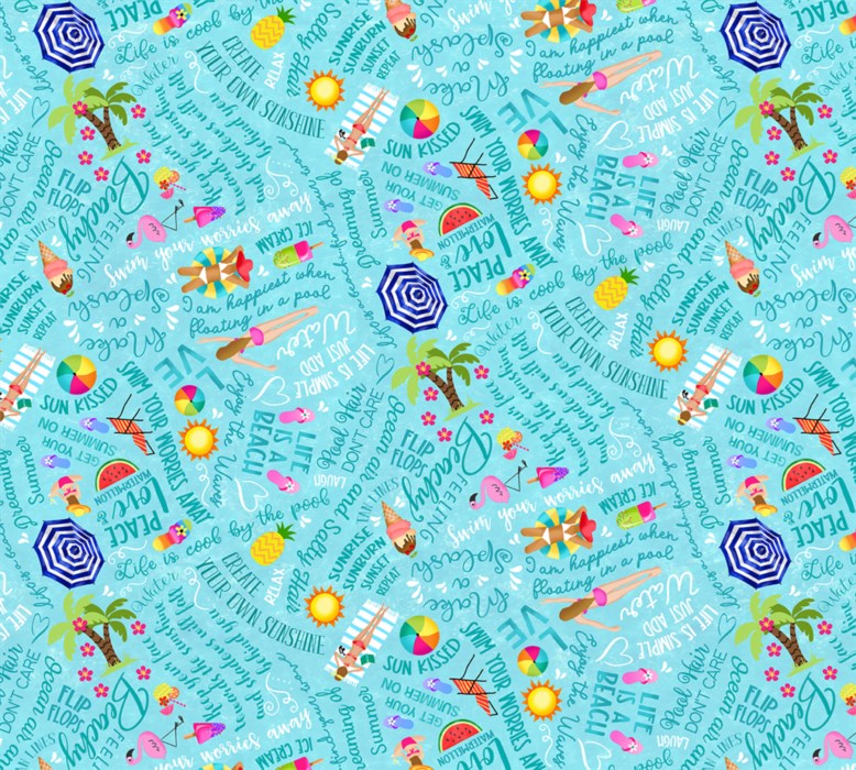 FQ Pool Party Pool Words and Icon Blue
