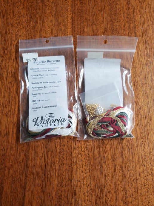 The Victoria Sampler - Bargello Biscornu Embellishment pack