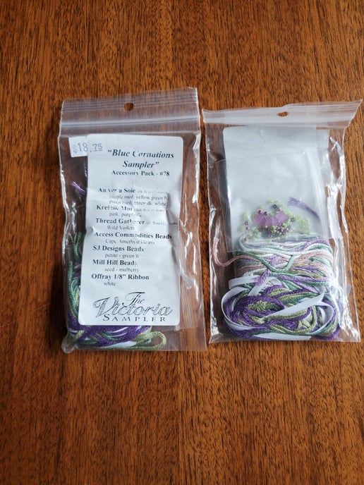 The Victoria Sampler - Blue Carnations Sampler Embellishment pack