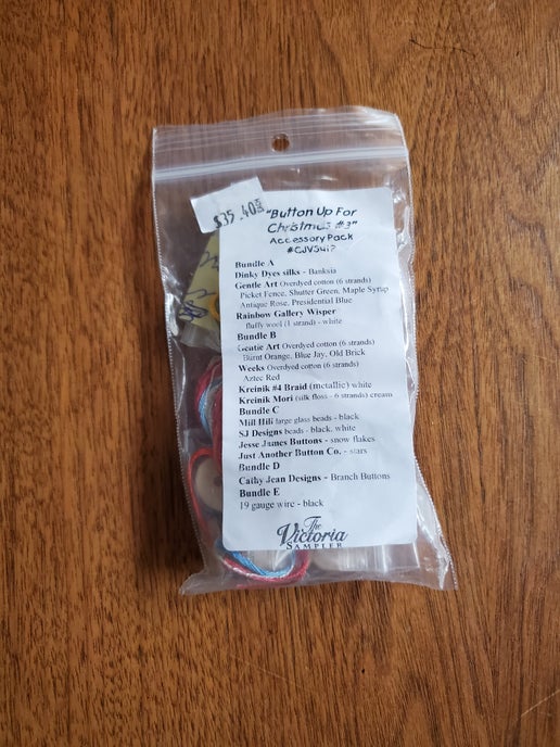 The Victoria Sampler - Button Up for Christmas #3 Embellishment pack