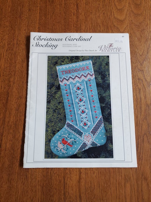 The Victoria Sampler - Christmas Cardinal Stocking