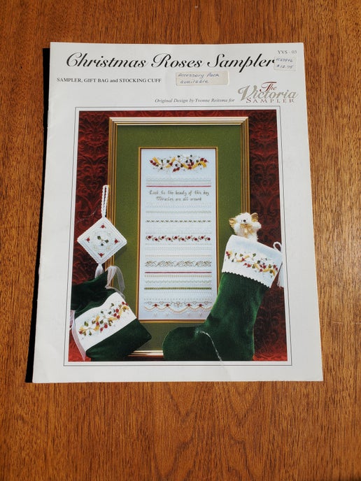 The Victoria Sampler - Christmas Roses Sampler (with embellishment pack)
