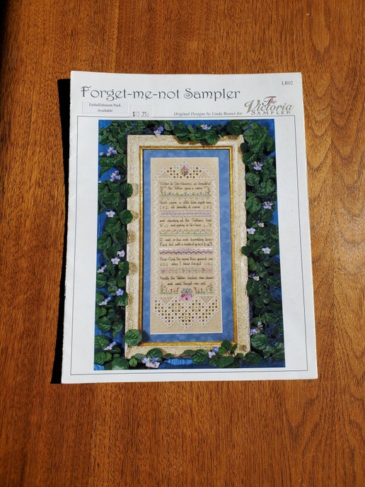 The Victoria Sampler - Forget-me-not Sampler (with embellishment pack)