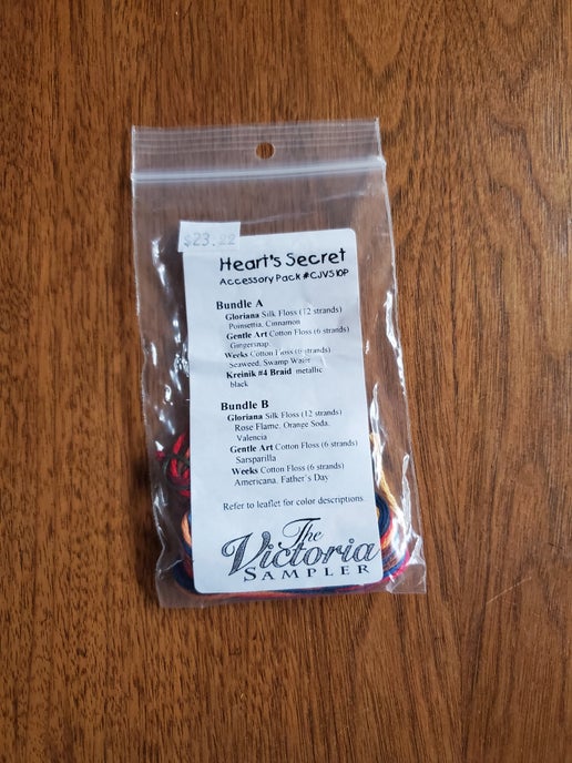 The Victoria Sampler - Heart's Secret Embellishment pack