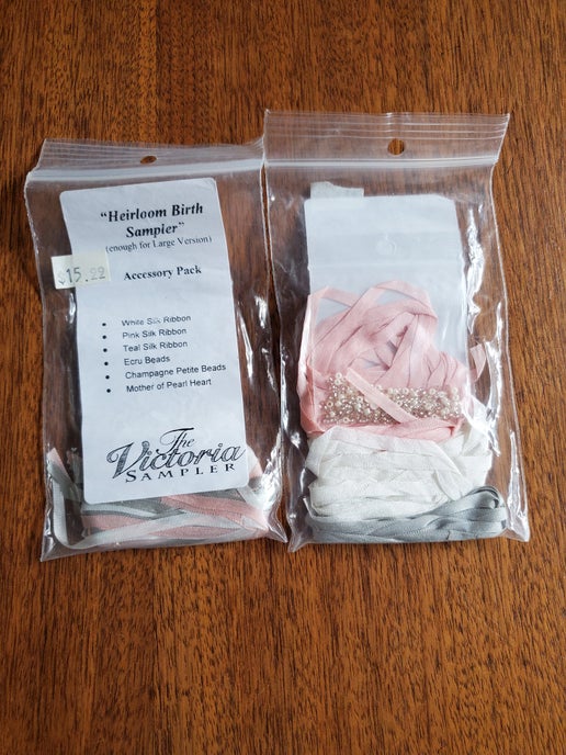 The Victoria Sampler - Heirloom Birth Sampler Embellishment pack