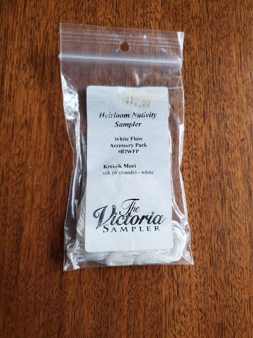 The Victoria Sampler - Heirloom Nativity Sampler White Floss Embellishment pack