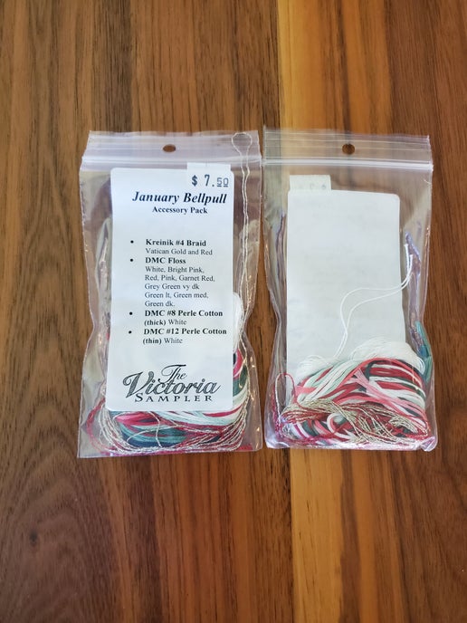 The Victoria Sampler - January Bellpull Embellishment pack