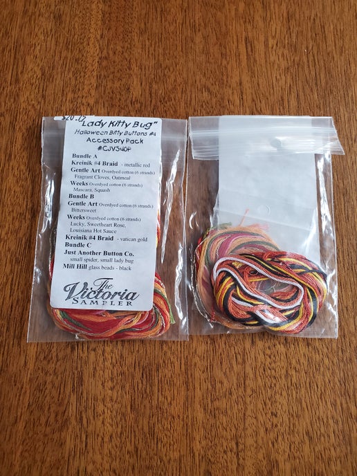 The Victoria Sampler - Lady Kitty Bug Embellishment pack