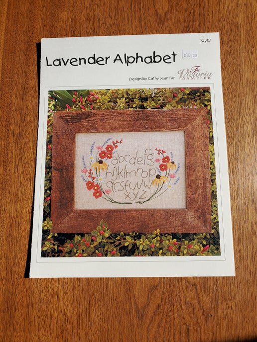 The Victoria Sampler - Lavender Alphabet (with embellishment pack)