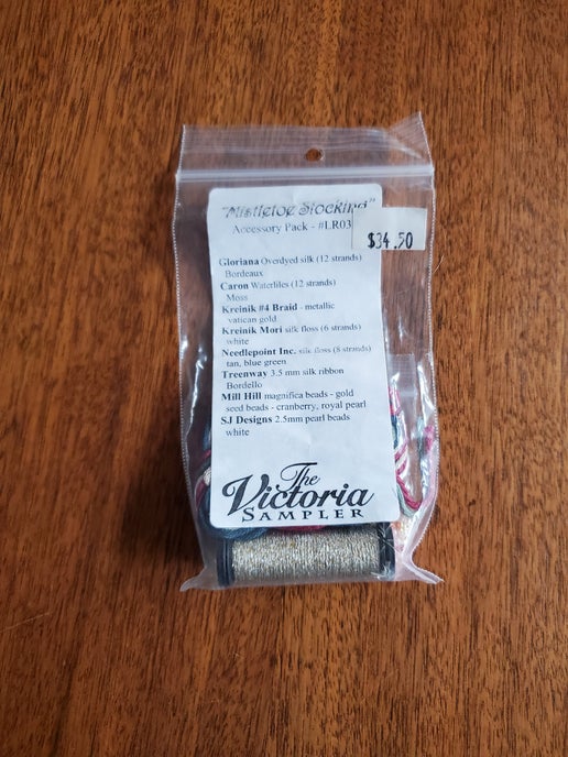 The Victoria Sampler - Mistletoe Stocking Embellishment pack