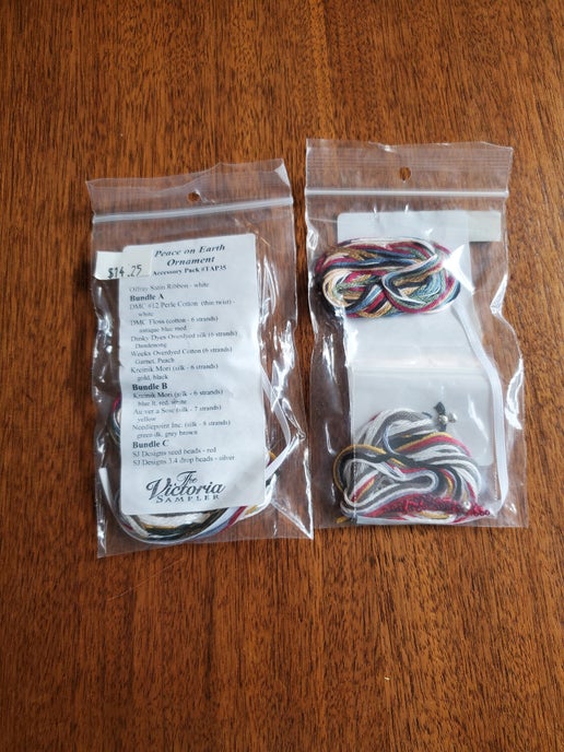 The Victoria Sampler - Peace on Earth Ornament Embellishment pack